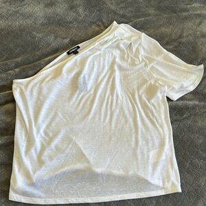 Womens Express  Off-the Shoulder White Shirt